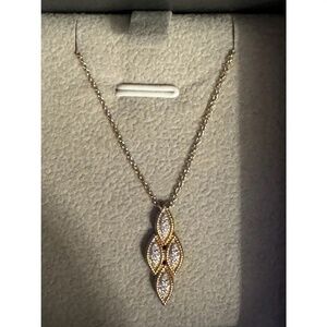 Bony Levy 18K Pave Staggered Marquise Pendant Necklace